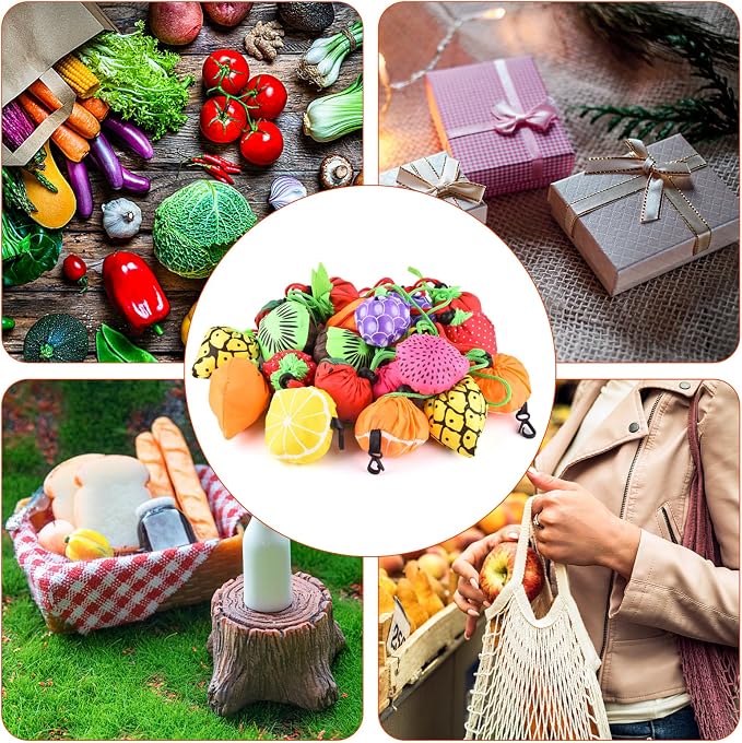 20Pack Reusable Shopping Bags Bulk Foldable Portable Reusable Grocery Bags | Lightweight Polyester Grocery Shopping Tote Bag,Reusable Grocery Bags Foldable Machine Washable Shopping Bags(Fruit) - Image 7