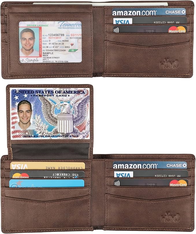 HIMI Wallet for Men-Genuine Leather RFID Blocking Bifold Stylish Wallet With 2 ID Window by WelcometoHIMI