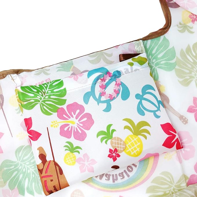 allydrew Large Foldable Tote Nylon Reusable Grocery Bags, Hawaiian Fun - Image 4