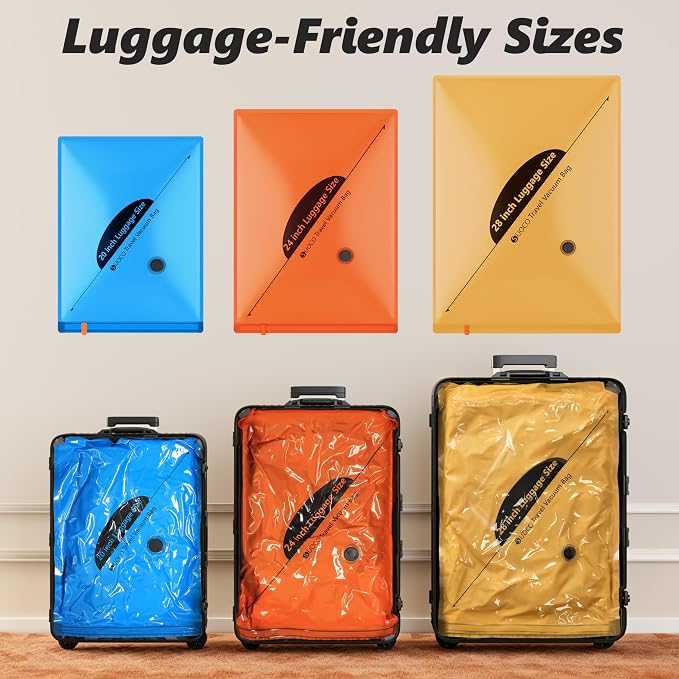 Travel Vacuum Bags with Cordless Electric Pump, 22 Combo Compression Packing Cubes for Clothing Clothes, Luggage Suitcase Organizer, Space Saver Vacation Cruise Travel Essentials, Multicolor - Image 3