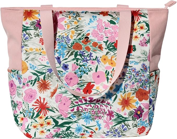 ESVAN Original Floral Water Resistant Large Tote Bag Shoulder Bag for Gym Beach Travel Daily Bags Upgraded - Image 8
