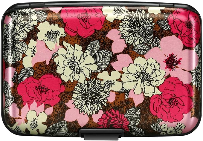 RFID Aluminum Wallet Credit Card Protector Case Holder for Men Women | Mini RFID Aluminum Wallet Credit Cards Holder Business Card Case Metal ID Case for Men Women (Flourishing Flowers) - Image 4
