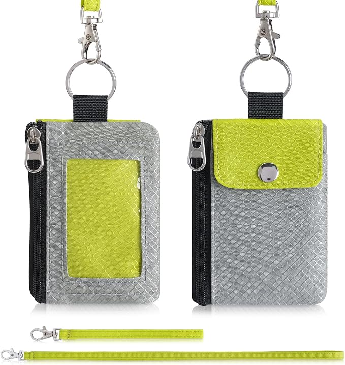 Artpaxy Minimalist Wallet For Mens Womens, Keychain RFID Blocking Zipper Small Wallet with ID Window 2 Lanyards,Water Resistant Travel Cash Card Coin Case Boys Girls - Image 7