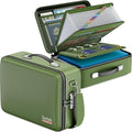 DocSafe Fireproof Document Box with Lock＆Shoulder Strap,Hard Case File Organizer with Accordion File Folder,Multi-Layer Portable Home Office Travel Safe Storage for Important Documents Laptop Green by DocSafe