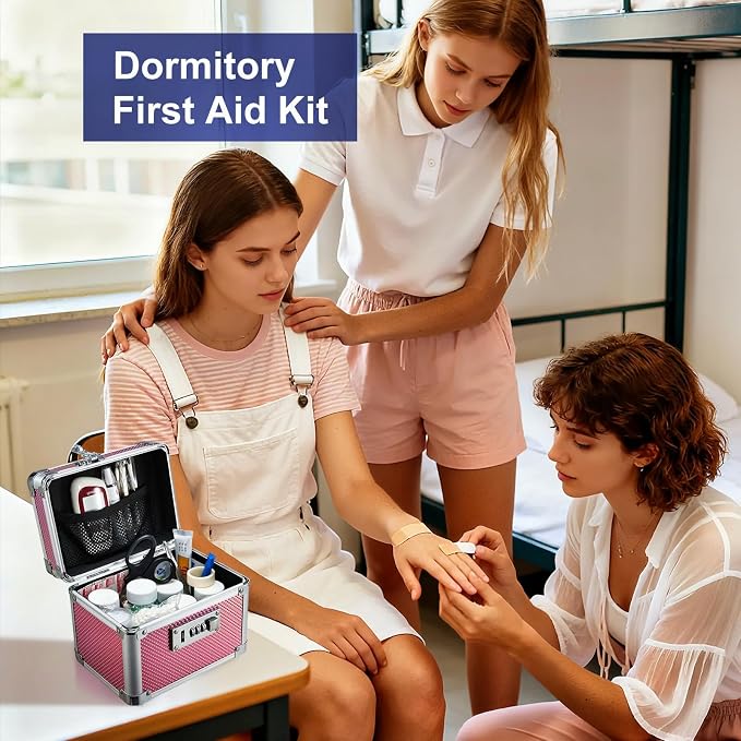 Medicine Lock Box with 3-Digit Combination Lock – Pink Lockable Storage Box for Medication, Small Lock Box for Valuables, 7" Locking Medicine Box, Lock Box for Home Travel Dorm - Image 6