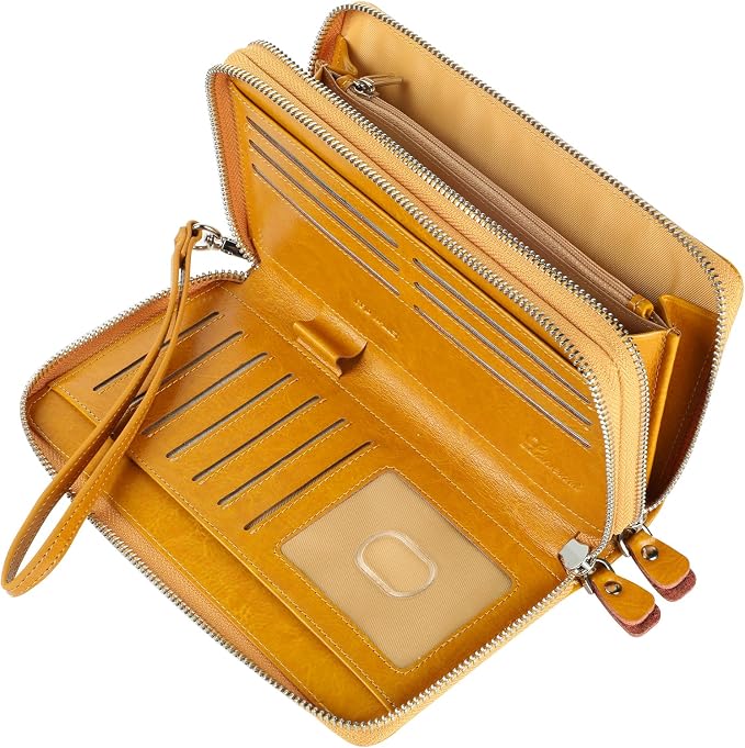 Small Compact Women Wallet RFID Blocking Genuine Leather Bifold Purse with ID Windows - Image 5