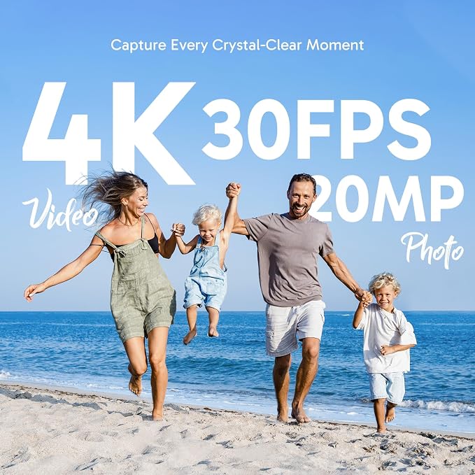 AKASO Brave 4 Action Camera 4K30fps with 128GB MicroSD Card Bundle | 20MP EIS WiFi 170° FOV 5X Zoom Waterproof Underwater Camera for Snorkel, Travel, Bicycle, Helmet, Motorcycle Accessories Kit - Image 2
