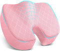 Seat Cushion, Memory Foam Office Chair Cushion - Pink, XXX-Large | for Car Seat, Airplane, Desk Chair - Sciatica & Hip & Coccyx Pain Relief Cushion for Long Sitting Office Workers, Car Drivers by TushGuardSeatCushonsPillows