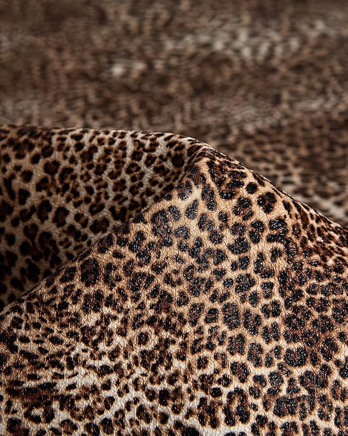 EACHY Travel Makeup Bag for Women, Flat Open Leopard Print Cosmetic Bag | Leopard-print PU leather cosmetic bag opens flat with dividers and clear TPU brush pocket for makeup and travel essentials - Image 5