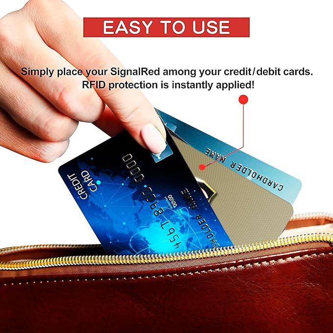 SaiTech IT 10 Pack RFID Blocking Card for Credit Debit ID Card, Golden | Slim Anti-Theft Contactless NFC RFID Blocker Protector, Easily Fit into Wallet and Purse, for Men & Women - Image 4