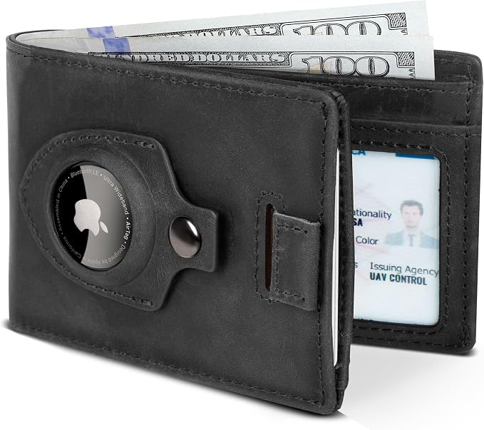 SERMAN BRANDS RFID Blocking Slim Bifold Genuine Leather Thin Minimalist Front Pocket Wallets for Men Billfold Wallet Men Gift by SERMANBRANDS