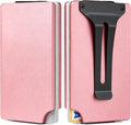 Minimalist Wallet for Men, Slim Metal RFID Blocking Wallet Credit Card Holder Money Clip & Cash Strap, Scratch-Resistant Holds 15 Cards,Ideal Gift for Men | Matte Pink by Unknown