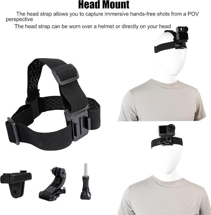 PellKing Magnetic Quick Release Vlog Mount Kit (Chest Harness,Head Mount,Wrist Strap, Backpack Clip) for DJI Osmo Action 6/Osmo Nano, 4-in-1 First Person POV Hands-Free Recording Accessory - Image 6