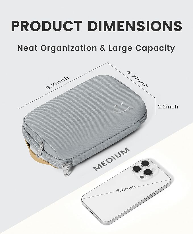 Travelkin Travel Cord Organizer, Cable Organizer For Electronic Accessories | Expandable electronics organizer, charger organizer, travel case, Large Capacity tech pouch for Card,Usbs, travel essentials - Image 3