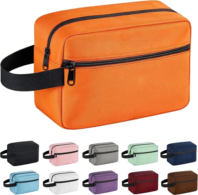 Travel Toiletry bag for Women and Men,Small Cosmetic Bag Hanging Lightweight Makeup Bag Small Tool Bag Travel Organizer accessories for Women Men - Orange by Unknown