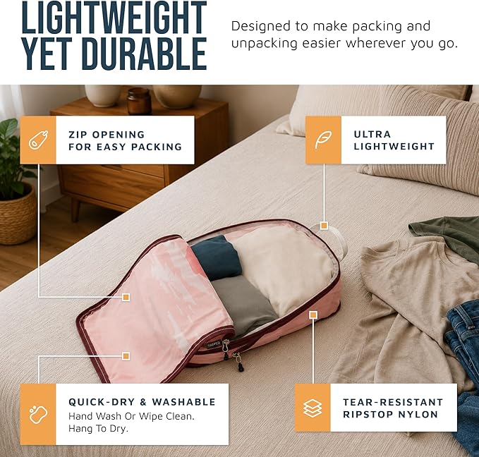 TRIPPED Travel Gear Large Compression Packing Cubes 7-Piece Set for Travel - Image 3