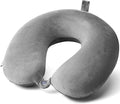 Travel Pillow, 100% Pure Memory Foam Neck Pillow, Suitable for Airplanes, Cars, Trains, Office Naps, Home Lounge Chairs, Removable and Washable Pillow Cover (Gray) by Unknown