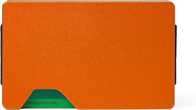 Minimalist Wallet for Men, Slim Metal RFID Blocking Wallet Credit Card Holder Money Clip & Cash Strap, Scratch-Resistant Holds 15 Cards,Ideal Gift for Men | Matte Orange - Image 2