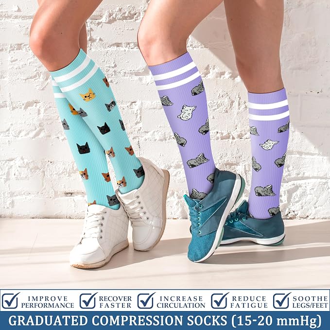 FEYHAY Copper Compression Socks (3 Pairs) 15-20 mmHg Circulation is Best Athletic & Daily for Men & Women, Running, Climbing - Image 2