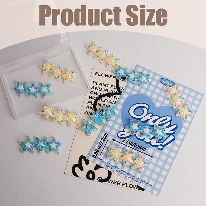 10 Pcs Blue&White Five-Pointed Star Refrigerator Magnets for Office, Kitchen, Locker Photos and Notes on Refrigerators Storage Cabinets and Whiteboards - Image 3
