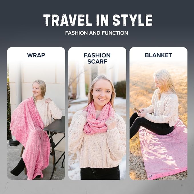 Zero Grid Infinity Travel Scarf Loop with Hidden Zipper Pockets for Passport, Phone, Cash, Cards - Image 4
