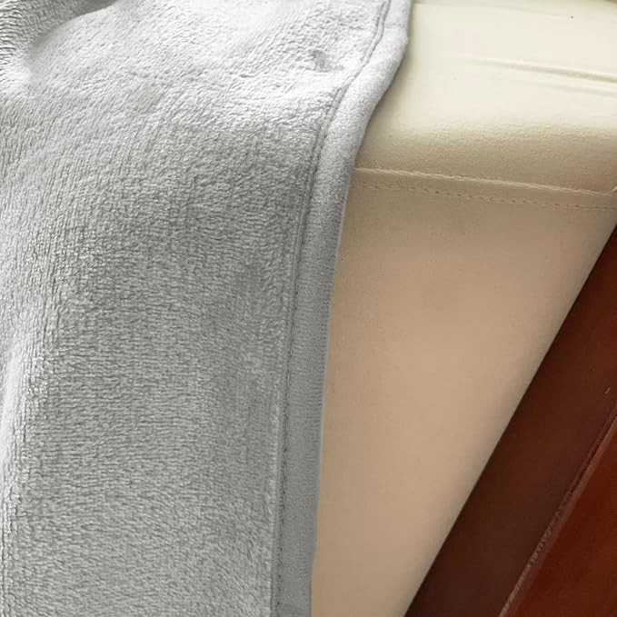 Travel Blanket Pillow 60x50 Inches Rolled Premium Soft Plush Airplane Throw Traveling Essentials Compact in a Bag Essential Gifts for Women & Toddler Airplane Accessories (Gray) - Image 5