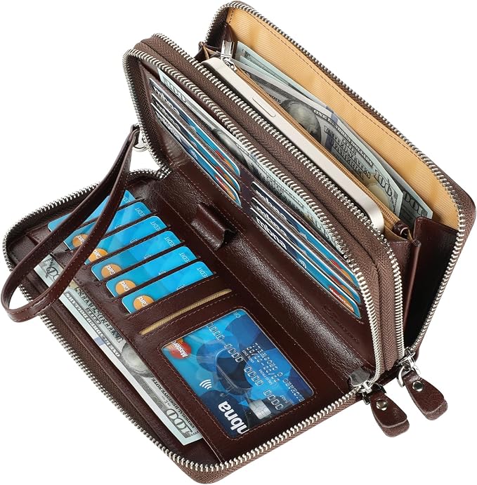 Small Compact Women Wallet RFID Blocking Genuine Leather Bifold Purse with ID Windows - Image 2