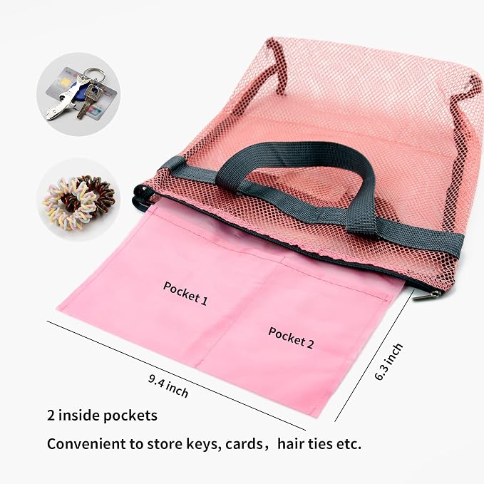 Mesh Shower Caddy Bag Portable Hanging Toiletry and Bath Organizer with Zipper for Travel, Gym, Camping, College Dorms, Beach - Image 7