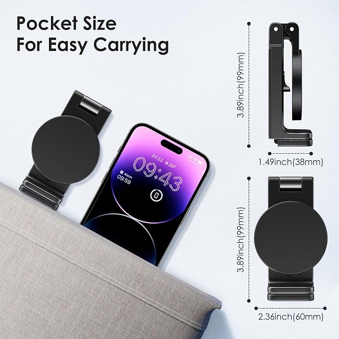 CreaDream 2 Pack Airplane Phone Holder Mount for Magsafe, Plane Travel Essentials Foldable Phone Stand with 360° Rotation, Women Men Long Flight Must Haves Travel Accessories for Desk, Tray Table - Image 7