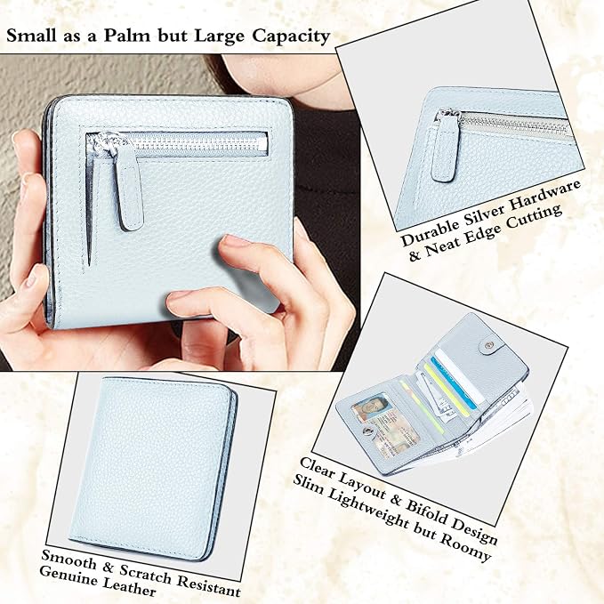 Small Leather Wallet for Women, Ladies Credit Card Holder RFID Blocking Women's Mini Bifold Pocket Purse - Image 3