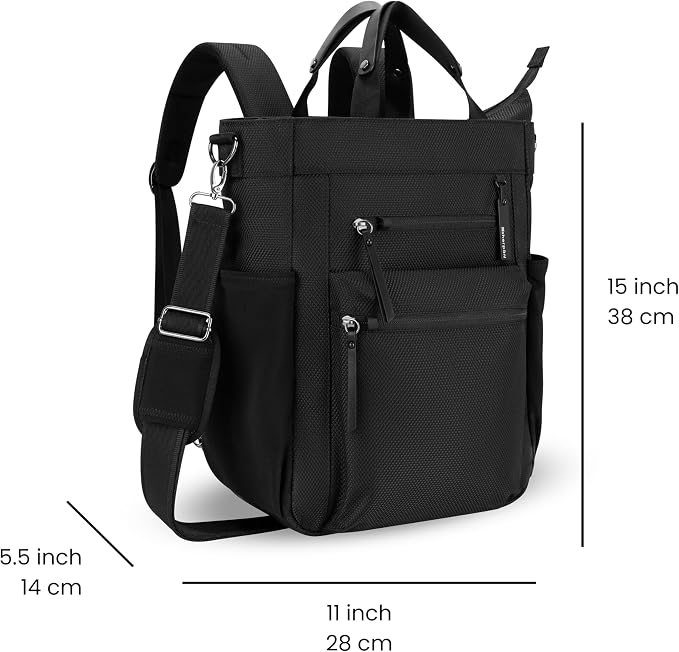 Sherpani Soleil, Anti Theft Convertible Backpack, 3 in 1 Tote, Crossbody Purse, 18L Travel Bag, Fits 13” Laptop (Carbon Signature) | 18L Travel Shoulder Bag, Everyday Crossbody Purse, RFID Protection, Business Daypack, Travel Gift for Women, Fits 13" L... - Image 3