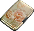 Mini RFID Aluminum Wallet Credit Cards Holder Business Card Case Metal ID Case for Men Women(Champagne rose) by ELFISH