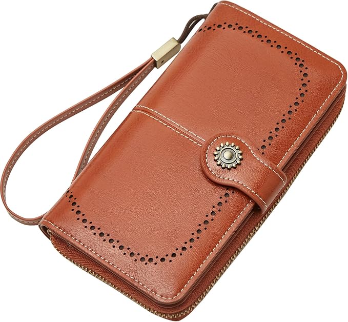 TFKGS Wallet for Women RFID Blocking Leather Large Capacity Card Holder Ladies Phone Clutch Travel Long Purse Wristlet | RFID Blocking - Image 8
