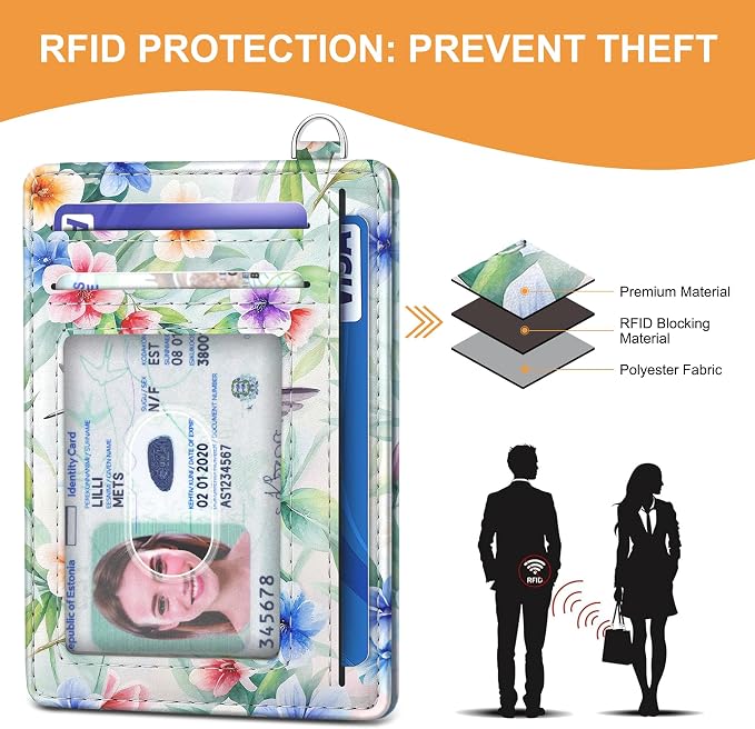 SEAVILIA Small Credit Card Holder for Women, Slim RFID Blocking Wallet | Cute Mini ID Card Case, Thin Minimalist Pocket Wallet, Gift for Girls, Hummingbird - Image 5
