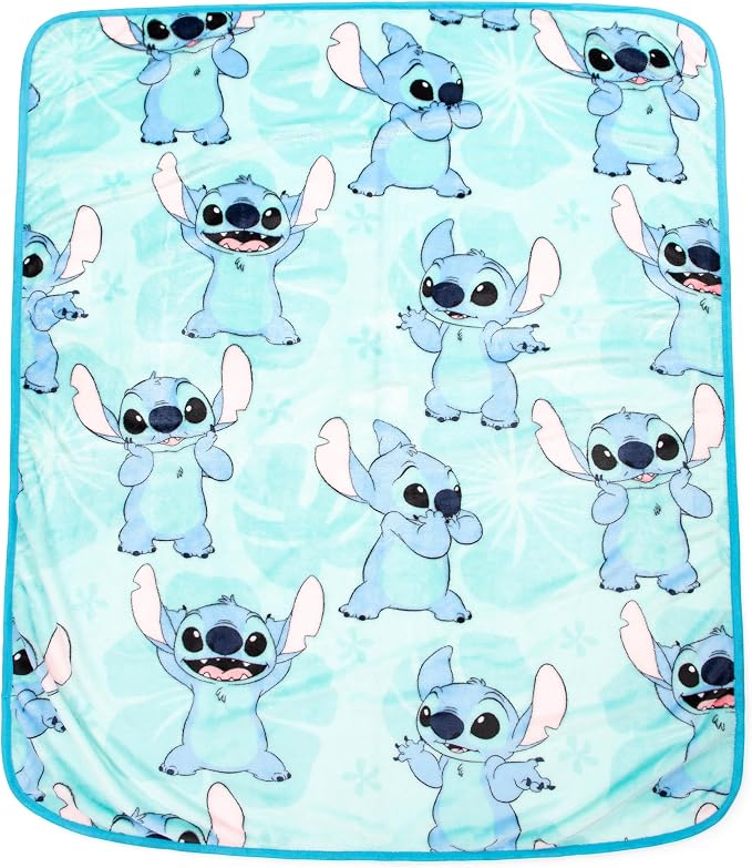 Jay Franco Disney Lilo & Stitch Kids Travel Set - 3 Piece Set Includes 40 x 50 Throw Blanket, Eye Mask, and Neck Pillow - Super Soft & Cozy Travel Accessories - Image 3