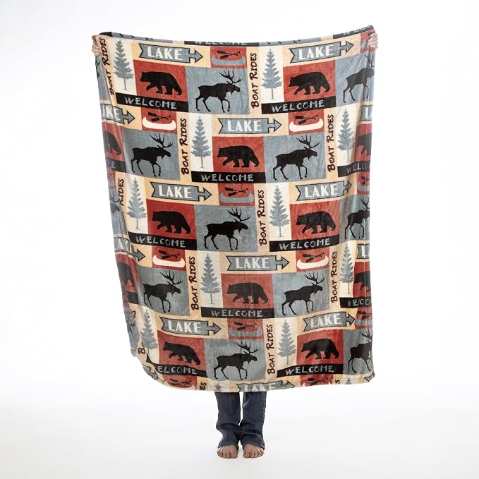 Carstens, Inc. Travel Blanket, Premium Compact 2-in-1 Airplane Blanket/Pillow, Lake House - Image 2