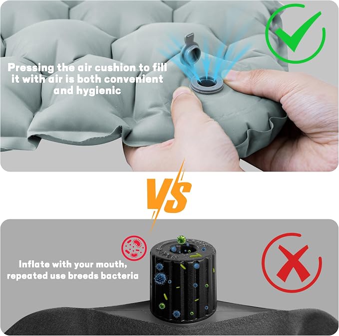 Inflatable Seat Cushion Lightweight Airplane Seat Cushion | Stadium Seat Travel Cushion for Climbing Hiking Office Airplane - Image 5