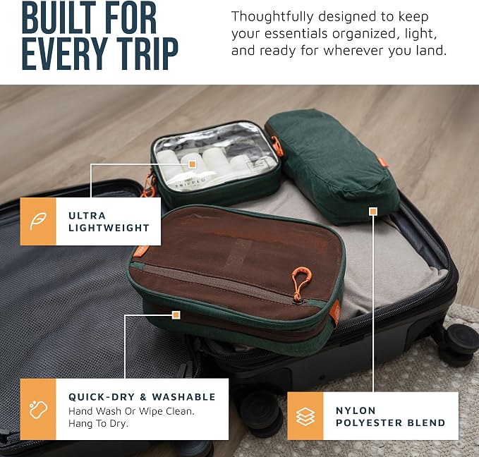TRIPPED Travel Gear 3-Piece Travel Toiletry Bag Set | Includes Hanging Toiletry Bag, 311 TSA Liquid Bag, and Accessory Organizer Pouch with Lightweight Ripstop Construction - Image 2