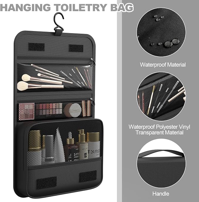 8 Set Packing Cubes for Travel,Suitcase Organizer Bags for Luggage with Shoe & Hanging Toiletry Bag, Vacation Essentials & Accessories for Cruise Ship, Airplane Must-Have,Road Trip & Camp Gifts(Black) - Image 3