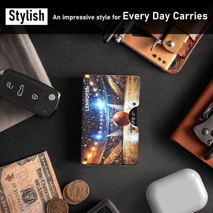 Lenvoten Upgraded Hinged Minimalist Wallet for Men, RFID Blocking Wallet | Slim Metal Aluminum, Credit Card Holder, Money Clip Holds 20 Cards, Premium Scratch-Resistant Finish, Ideal Gift for Men - Image 5