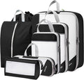 Gonex Compression Packing Cubes for Travel, Mesh Bags Luggage Organizers | Set of 4/5/6/7/10 for Essentials, Extensible, Fits 20"Carry-on Suitcases, See-through Mesh, Double Zipper Compression by Gonex