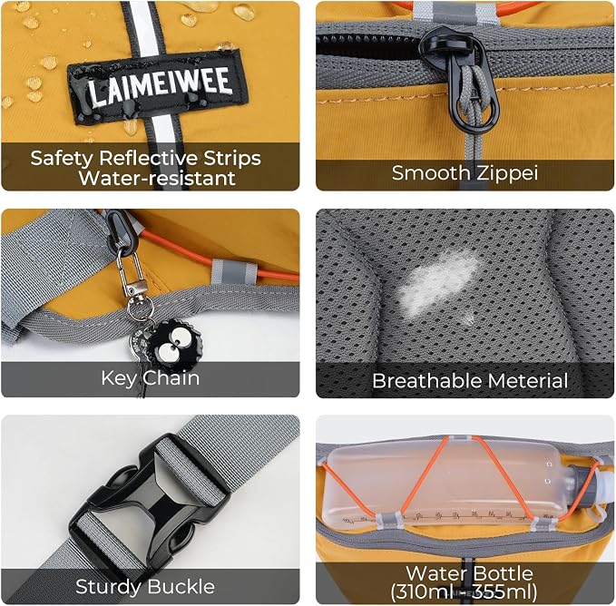 Fanny Pack for Women Men, Water-Resistant Travel Waist Pack with RFID Blocking, Wide Opening Crossbody Belt Bag for Phone, Passport, Small Hip Pack for Running, Hiking, Workout（Ginger） - Image 5