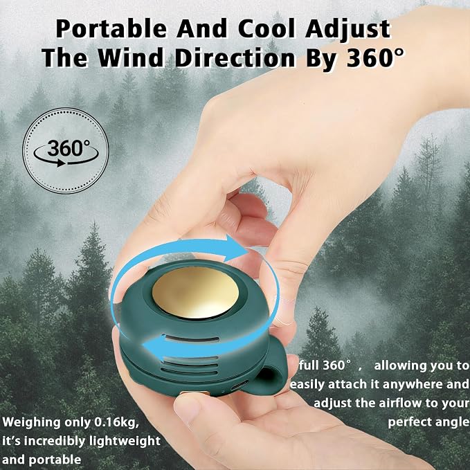 Portable Clip-On Fan, Mini USB Rechargeable 360° Rotatable Fan, 3-Speed Silent Mini Bladeless Fans - Image 4