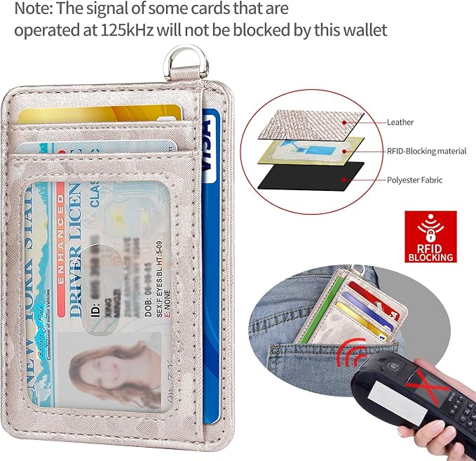 Slim Minimalist Front Pocket Wallet, RFID Blocking Credit Card Holder Wallet with Detachable D-Shackle for Men Women - Image 4