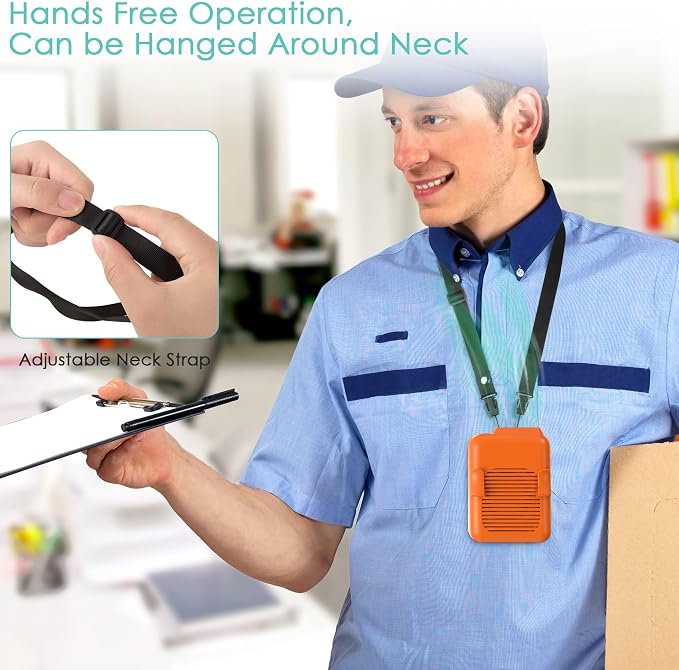 Portable Mini Waist Fan Clip on Belt, 6000mAh Rechargeable Battery Powered Wearable Body Fan With Max 23H Working Time, 3 Speeds, 5100RPM Strong Airflow for Jobsite Farm Fishing Gardening Camping - Image 2
