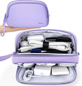 Skycase Travel Cable Organizer - Lightweight Water Resistant Dual-Layer Tech Pouch with Wrist Strap 9 Compartments Electronic Organizer Travel Case for Charger Cord Hard Drive,Large,Purple by Skycase
