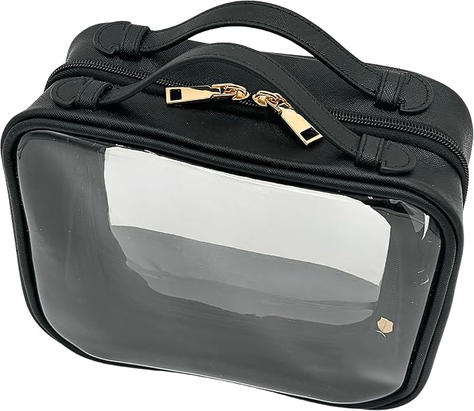 JAZD Clear Makeup Bag Toiletry Bag for Women Cosmetic Case Large Capacity Travel Make Up Bag Organizer Transparent Storage Compartment TSA Approved by JAZD