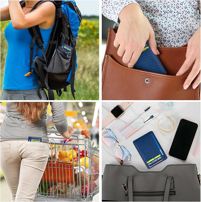 GH GOLD HORSE Slim RFID Blocking Card Holder Minimalist Leather Front Pocket Wallet for Women | Slim - Image 6