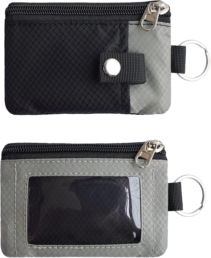 CHENSPRX Minimalist RFID Blocking Small Wallet with ID Window,WaterResistant Zip Id Case Wallet with Lanyard Keychain for Cards,Cash,Travel,Women,Men - Image 3