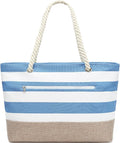 Fammart Beach Bags Waterproof Sandproof for Women, Large Canvas Pool Bag with Leakproof Wet Pocket & Zipper Cruise Essentials by Fammart